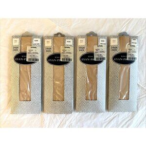 Lot of 4 Evan-Picone Knee-High Nylons 2 Pair Packs Nude One Size Fits 8 1/2 -11